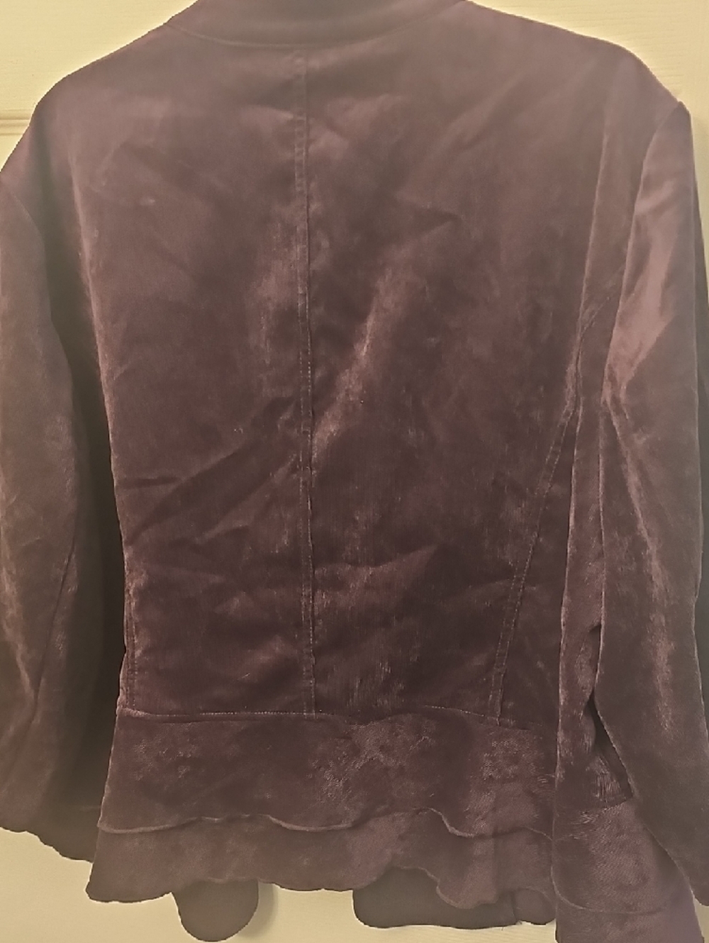 Roz & Ali Women's Velvet Button-Front Jacket in Plum - Picture 2 of 2
